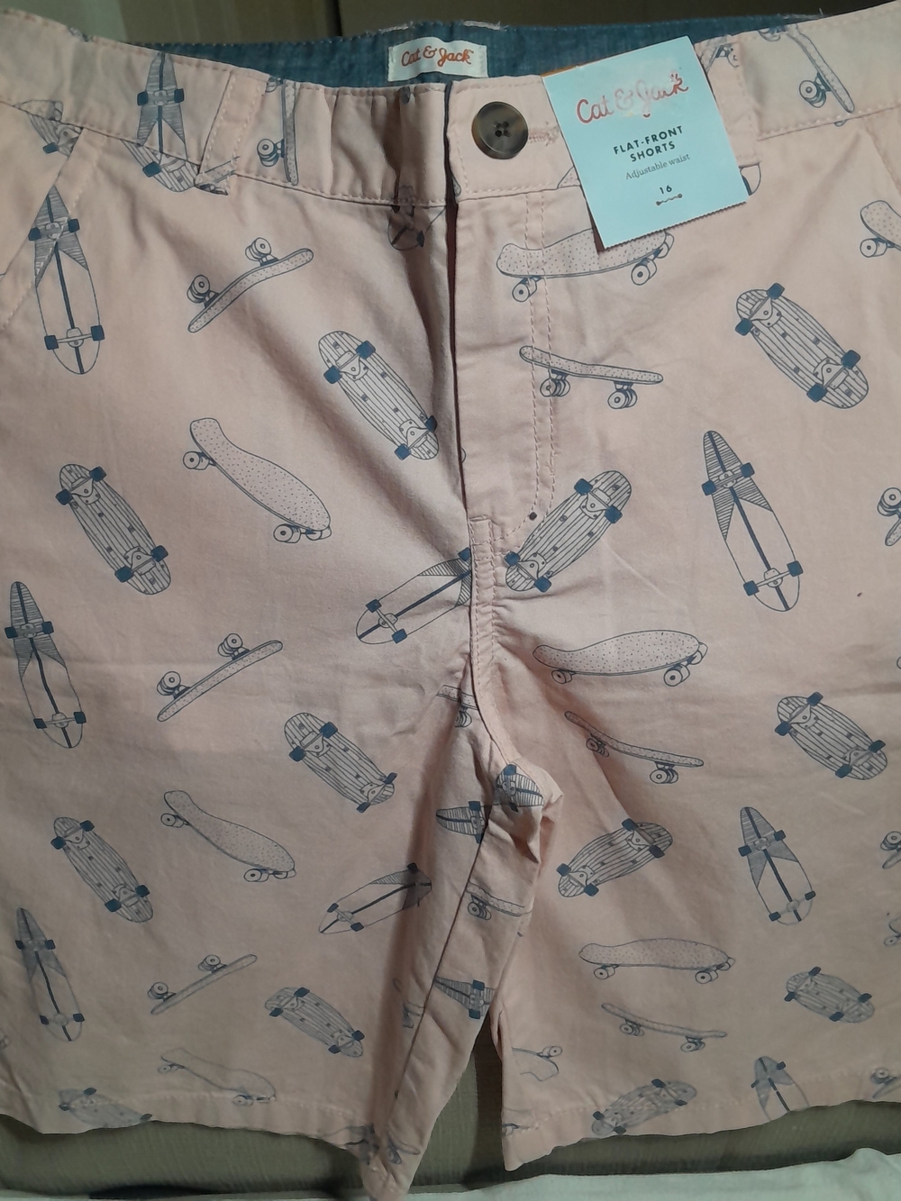 Cat & Jack Pink Skateboard Print Shorts
